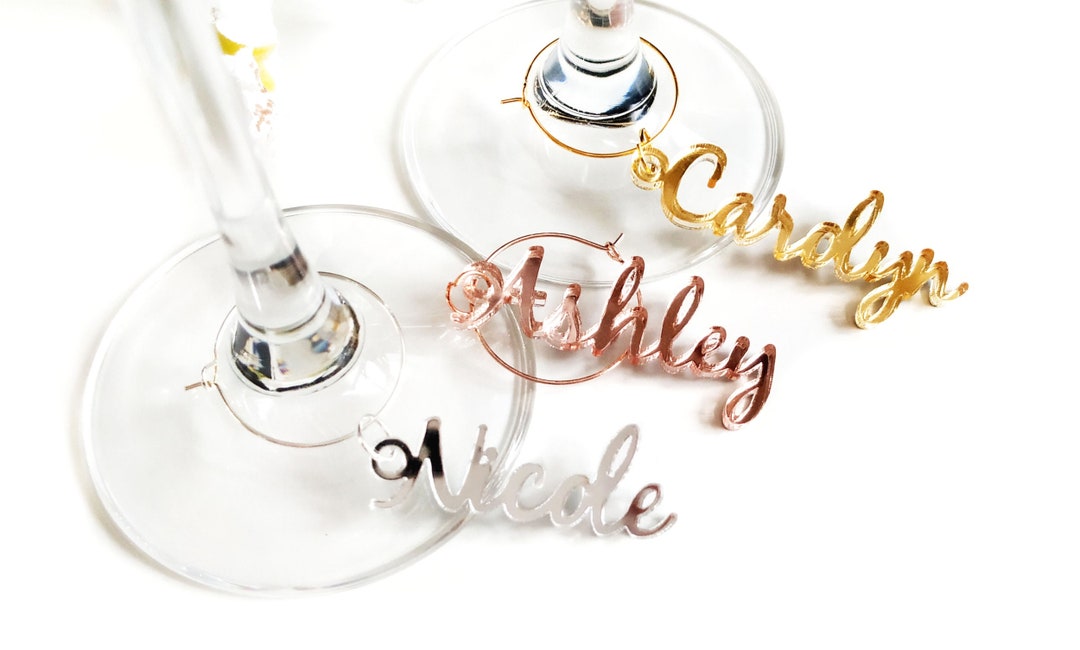 Custom Wine Charm, Wedding Wine Charms, Gold Wine Charms, Wine Glass ...