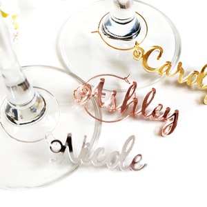 Custom wine charm, Wedding wine charms, Gold wine charms, Wine glass charms, Wedding charm, Personalize wine charm, table name tags