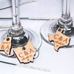 Wedding wine charms, Wine charms, Wine glass charms, Wedding charms, Custom wine charm, Wooden wine charms, Wedding favor, Wedding charms
