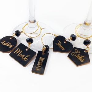 Dijes de acrílico para copas de vino, etiquetas de regalo con nombre personalizadas, tarjetas de lugar para bodas, dijes de vino para bodas, tarjeta con nombre para la mesa, obsequios de boda