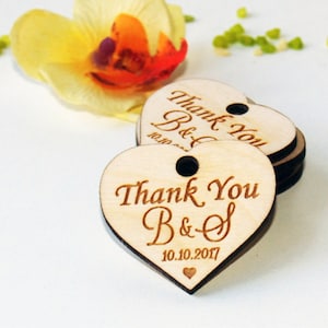 Thank you wood wedding tags, Wedding favors, Gift tags, Wedding favor rustic, Wedding tags,Wood tags, Custom tags, Wooden tags, Rustic tags image 1