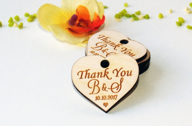 Thank you wood wedding tags, Wedding favors, Gift tags, Wedding favor rustic, Wedding tags,Wood tags, Custom tags, Wooden tags, Rustic tags image 1