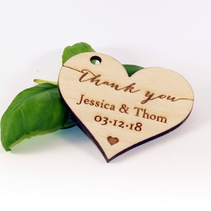 Thank you tags, Wood favor tags, Wedding favors, Rustic tags, Wedding rustic tags, Custom tags, Heart tags, Wedding name tags, Rustic favor