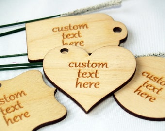 Custom wood tags, custom tags, custom thank you tags, personalized tags, custom wedding tags, custom baptism tags, favor rustic, wood tag
