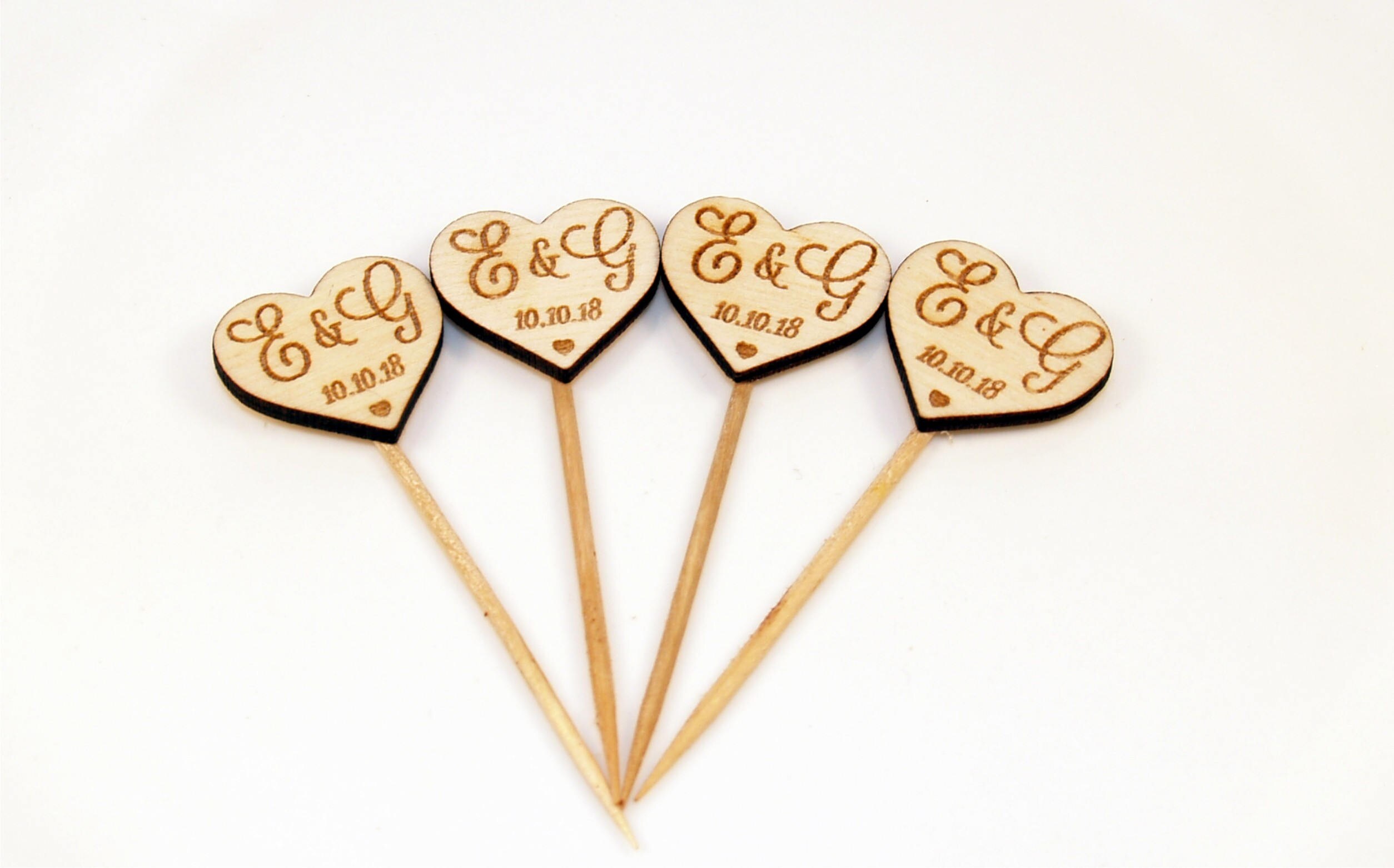 Wedding Toothpicks Cupcake Toppers Cupcake Toppers Wedding Etsy