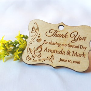 Thank you wedding tags, Wedding favor, Wedding tag, Wedding favor rustic, Gift tags, Wedding tags, Custom favor, Wood tags, Wooden tags