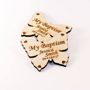 Faire-part de baptême rustique, faveur d'aimants de baptême, aimants de baptême, aimants de baptême Save the date, aimant de baptême, carte de baptême, baptême en bois