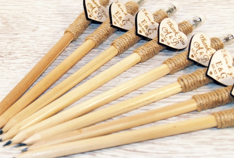 personalized pencil Party Engraved pencil Rustic wedding favors Wedding pencil Wedding favors Custom pencil Wood favors Wood pencil