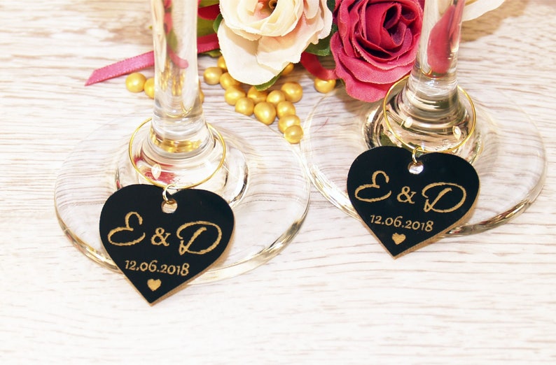 Wedding Wine Charms Anniversary Wine Charms Wine Glass Etsy