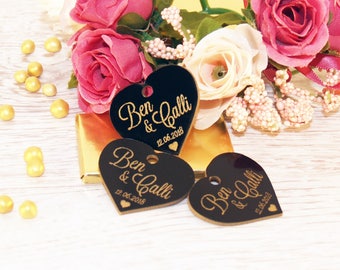 Wedding favor, Wedding tags, Wedding favor tags, Black-Gold tags, Wedding gold favors, Unique tags, wedding favour, custom tags, Tags favors