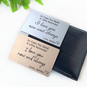 Personalized Wallet Insert Card, Custom wallet card, Gift for him, Anniversary Gift for Him, Birthday Gift, Keepsake, Boyfriend Husband gift