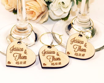 100 Wedding wine charms, Wine glass charms, Place setting name, Custom wine charms, Wine accessories, Wedding favors, Table names decor