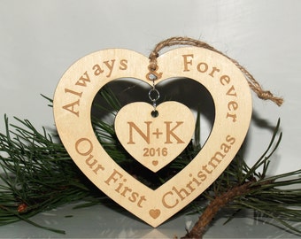 Our first Christmas ornament, Our first Christmas, Just married ornament, Just engaged ornament, Newlywed ornament, Mr and Mrs ornament