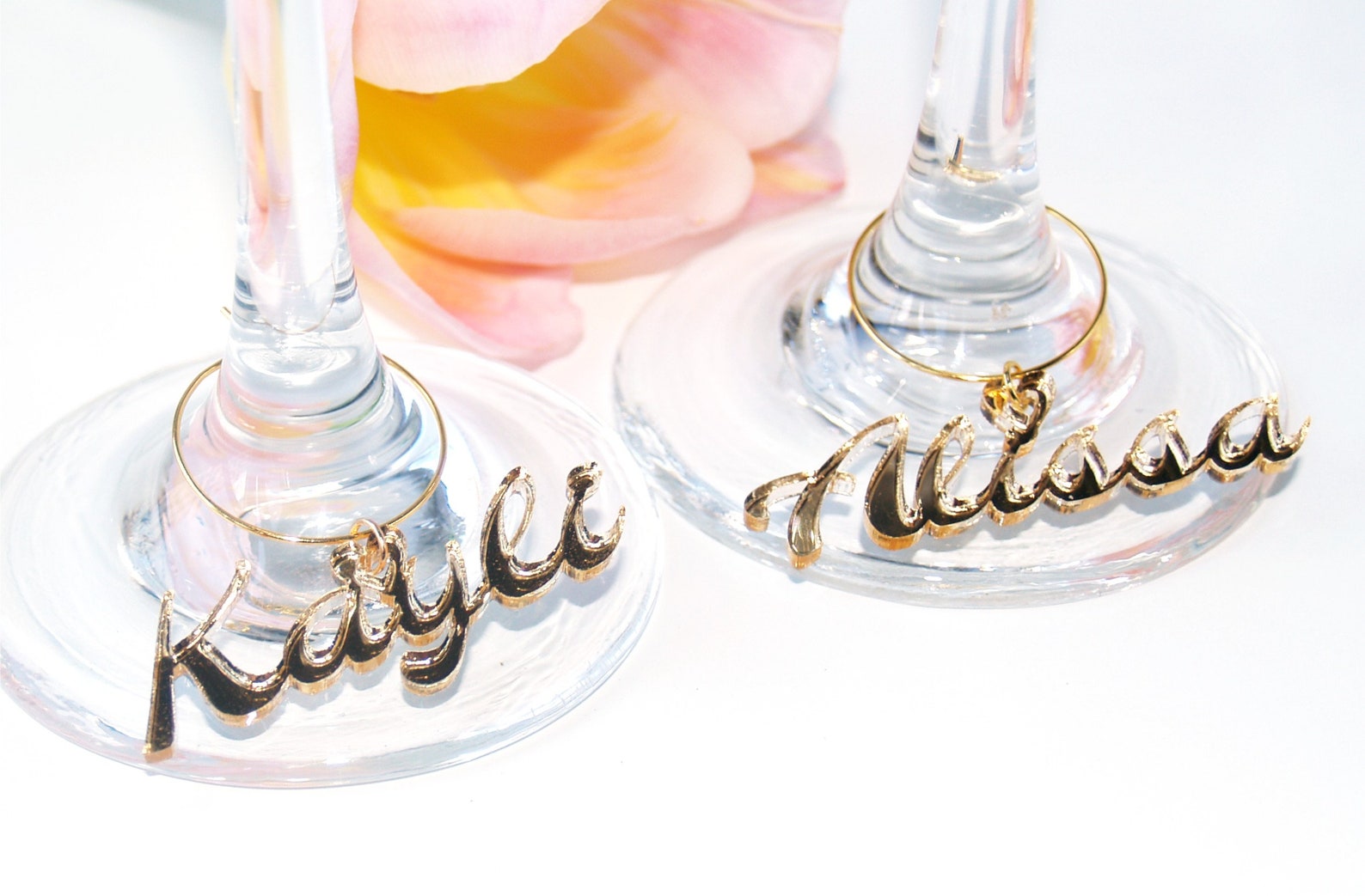 Wine Glass Charms Personalized Wedding Place Cards Wedding Etsy