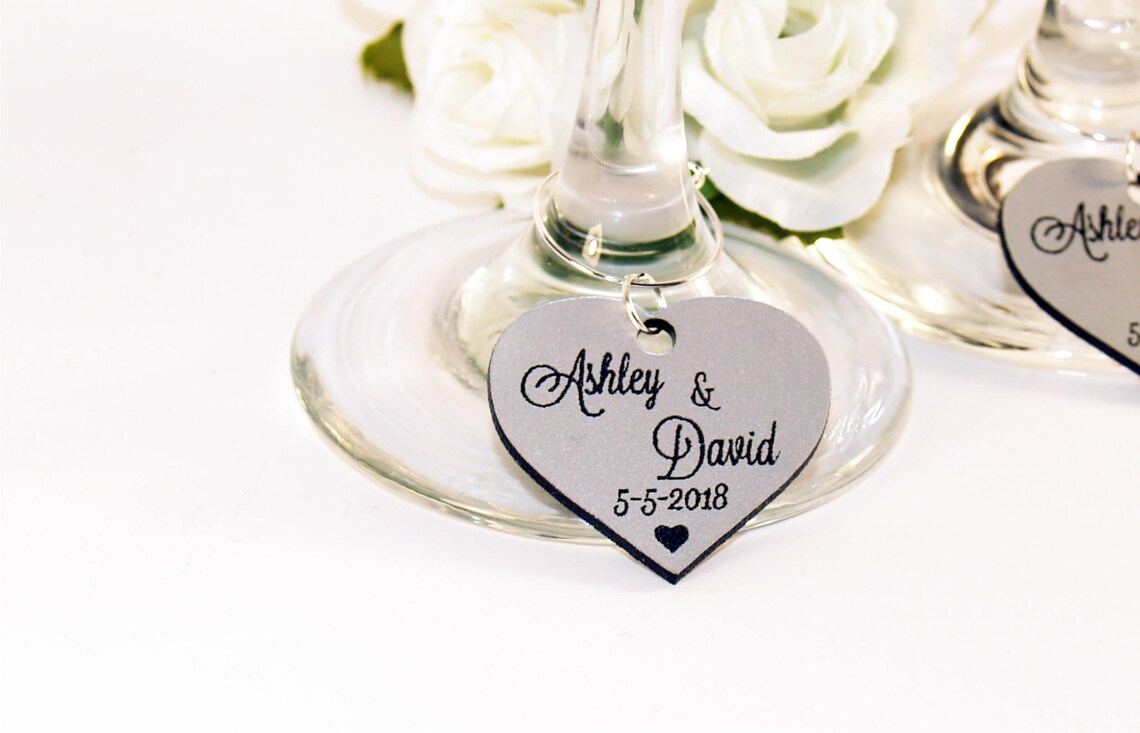 Wedding Wine Charms Anniversary Wine Charms Wine Glass Etsy