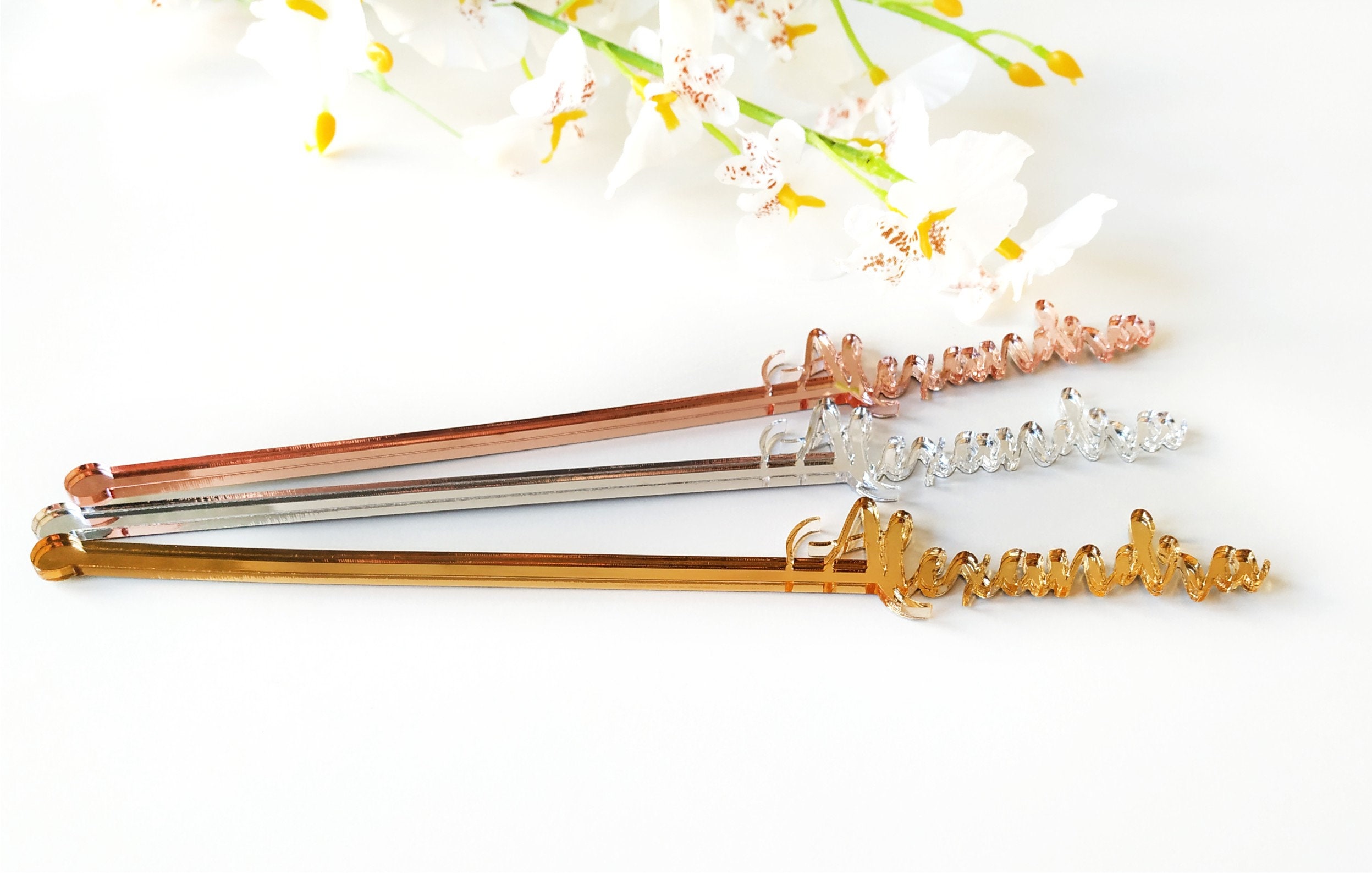Custom drink stirrers, Personalized swizzle sticks, wedding decoration