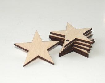 5 forma stelle di legno, ornamento stelle, stella, bomboniere, forma stelle, forma stelle di legno, tag legno, etichette stella, forme di legnom Forma stella