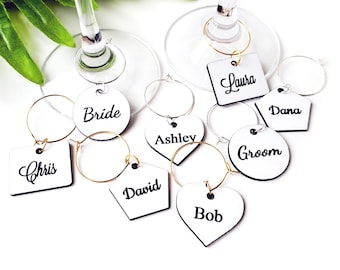 Dijes de copas de vino personalizados, etiquetas con nombres para mesas, fiesta de despedida de soltera, tarjetas con nombres de lugares, obsequios de aniversario de bodas, tarjetas con lugares para letreros de bodas