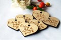Wedding favor, Wedding tags, Wedding favor tags, Wood tags, Wedding favor rustic, Wooden hearts, Wedding hearts, Wooden tags, Tags favors product logo