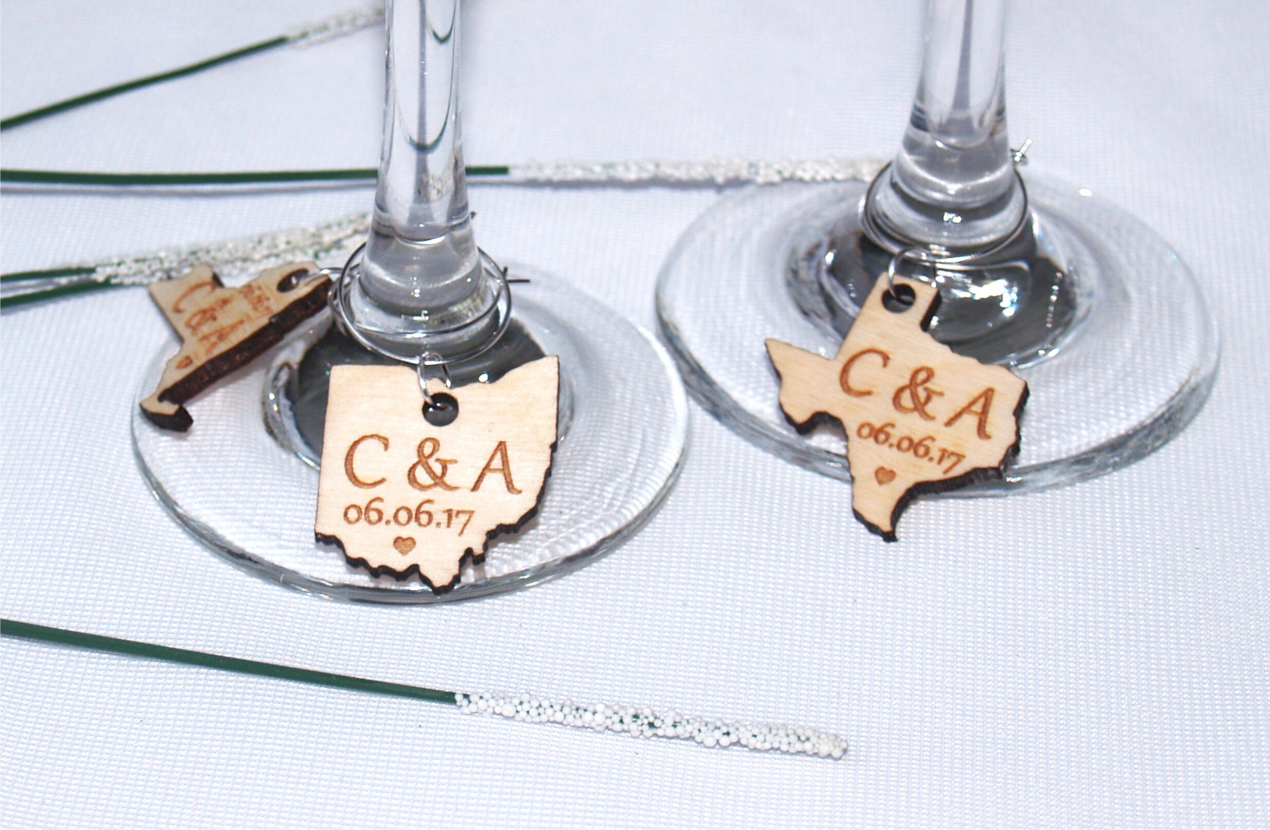 Wooden wine charms Wedding charms Wedding favor Wedding charms Wedding wine charms Custom wine charm Wine charms Wine glass charms