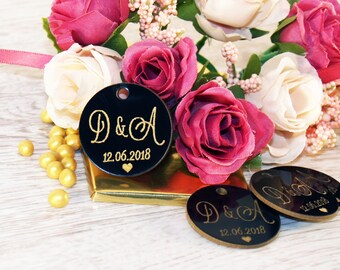 Wedding favor, Wedding tags, Wedding favor tags, Black-Gold tags, Wedding gold favors, Unique tags, wedding favour, custom tags, Tags favors