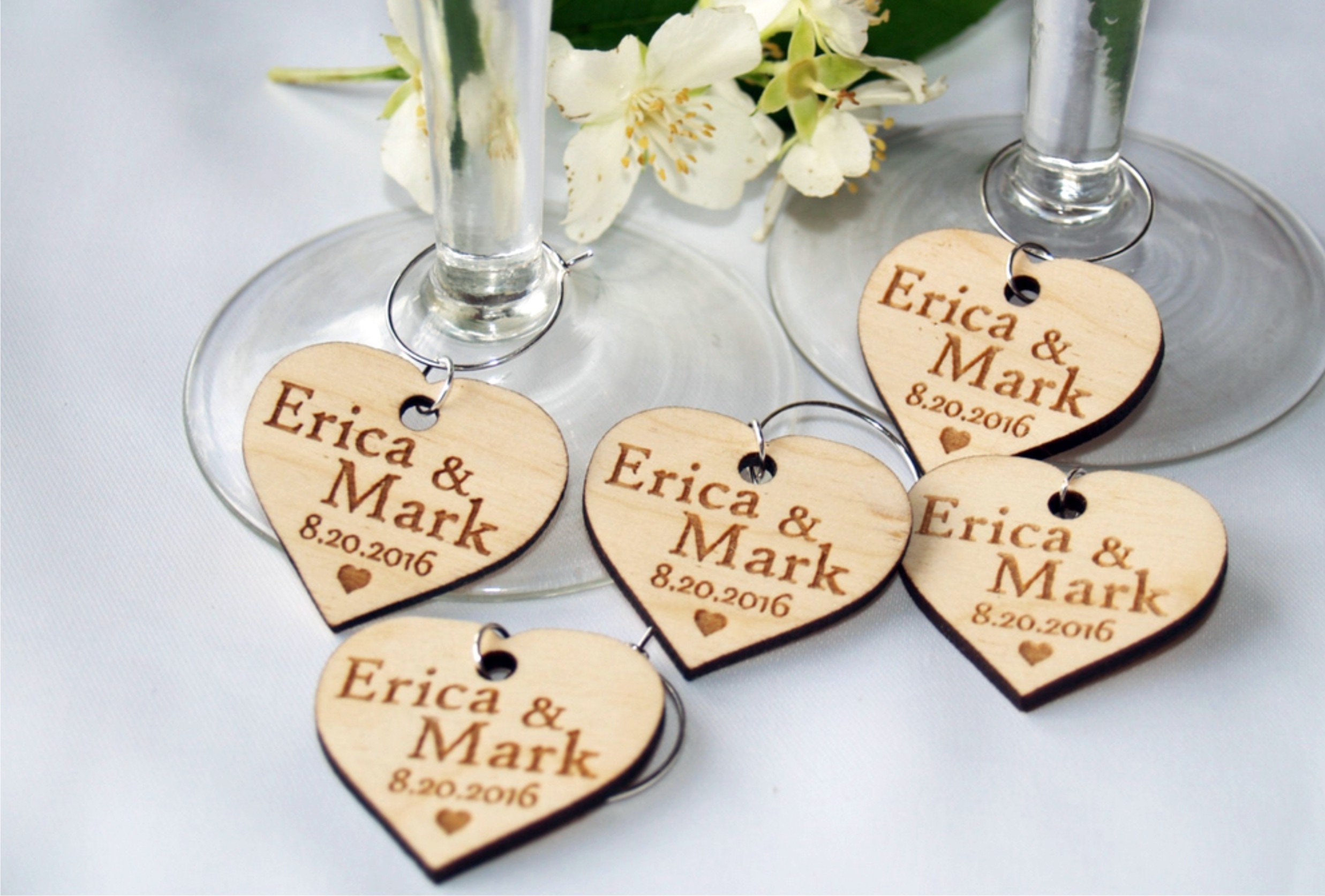 Wooden wine charms Wedding charms Wedding favor Wedding charms Wedding wine charms Custom wine charm Wine charms Wine glass charms