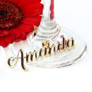 Wine glass charms personalized, Wedding place cards, Wedding name tags, Wedding name place, Place setting wedding, Custom wine glass charms