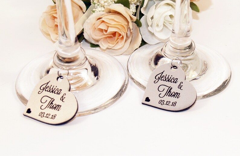 100 Wedding Wine Charms Place Settings Wine Glass Charms Etsy