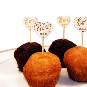 Wedding toothpicks,  Cupcake toppers, Cupcake toppers wedding, Topper wedding, Cupcake toppers custom, Toothpicks favor tags, Food picks