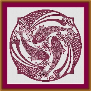 Koi carp cross stitch pdf pattern
