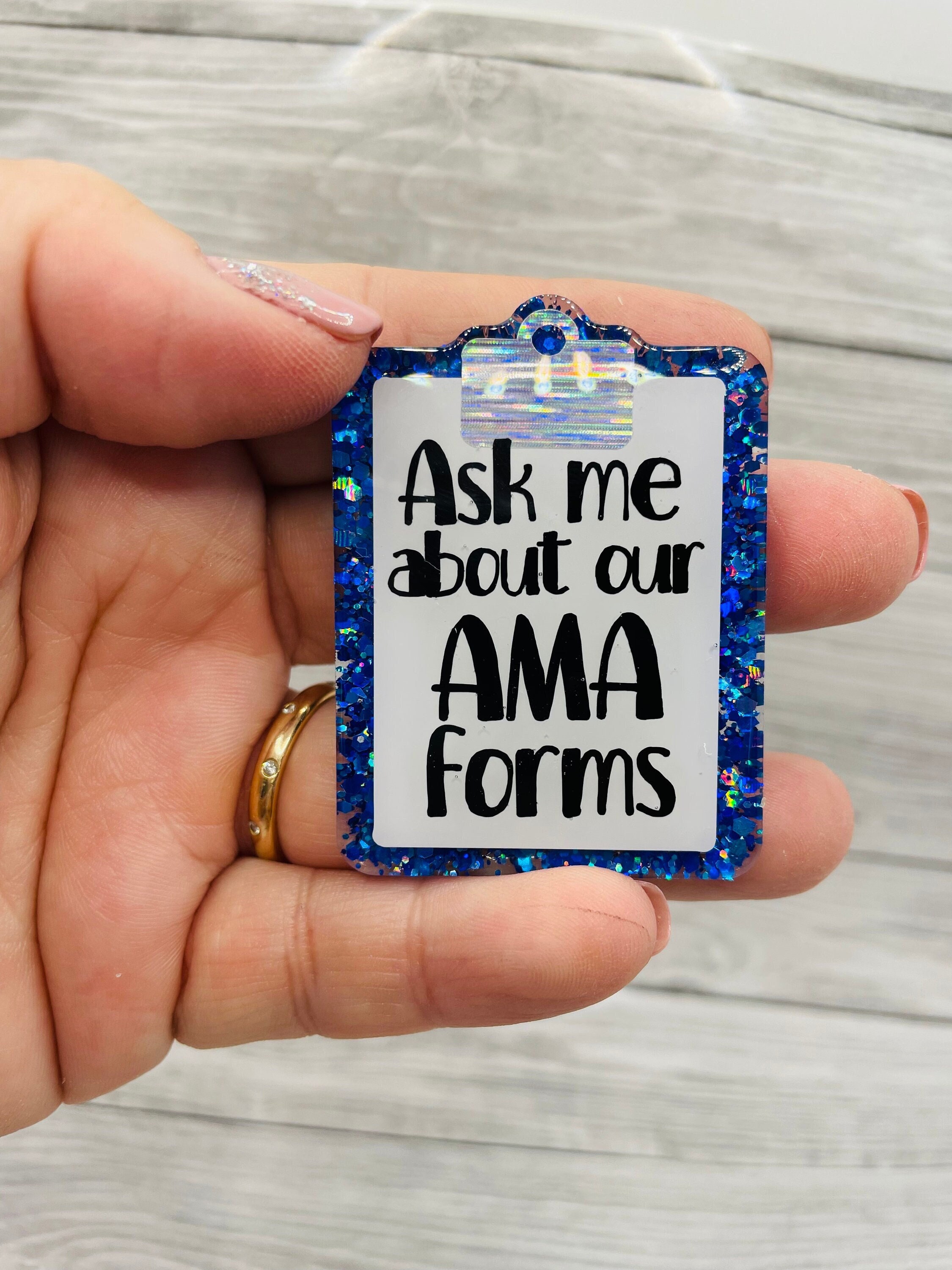 Ask me AMA Forms badge reel, clipboard badge reel, funny badge reel,  healthcare worker badge reel, hospital , nurses life, medial badge reel