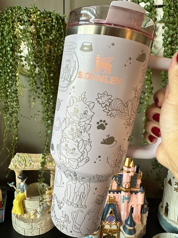 40oz Stanley Tumbler - Engraved With Playful Disney Cats - Etsy