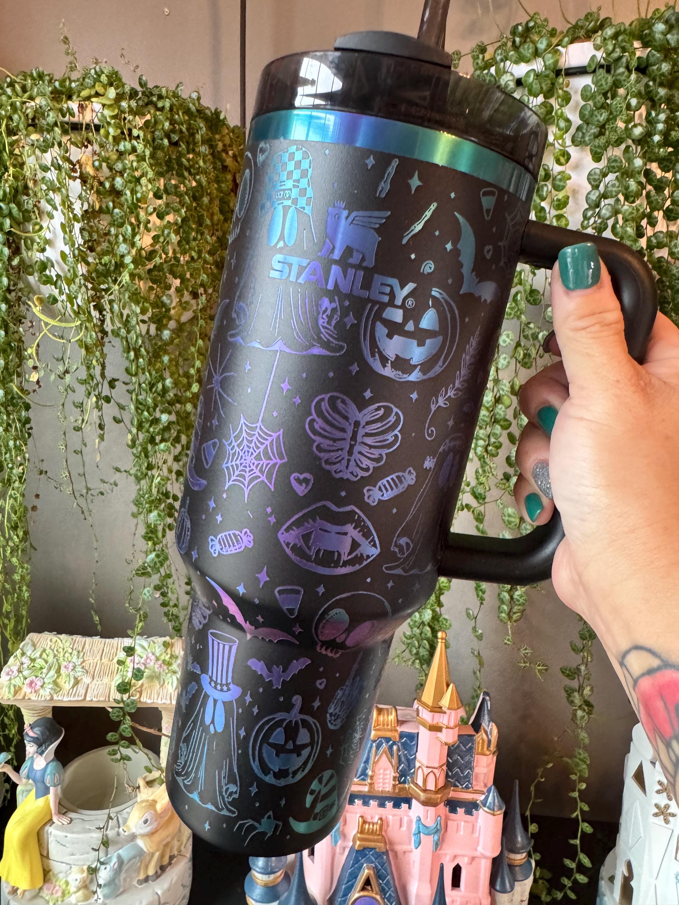 Black Chroma 40oz Stanley Laser Engraved With Halloween Icons - Etsy