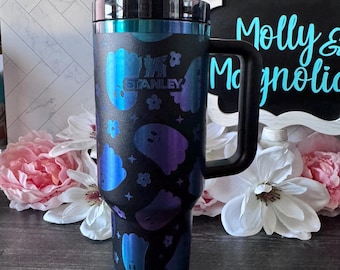Whimsical Halloween Ghosts 40oz Stanley Tumbler in Black Chroma - Spooktacularly Fun!