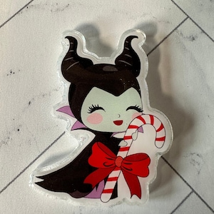 Maleficent (holding a candy cane) Disney Villain Inspired Badge Reel
