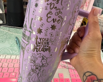 DISCOUNTED/Ready to Ship - 40oz Brümate Era - Laser Engraved with a Tangled/Rapunzel Theme