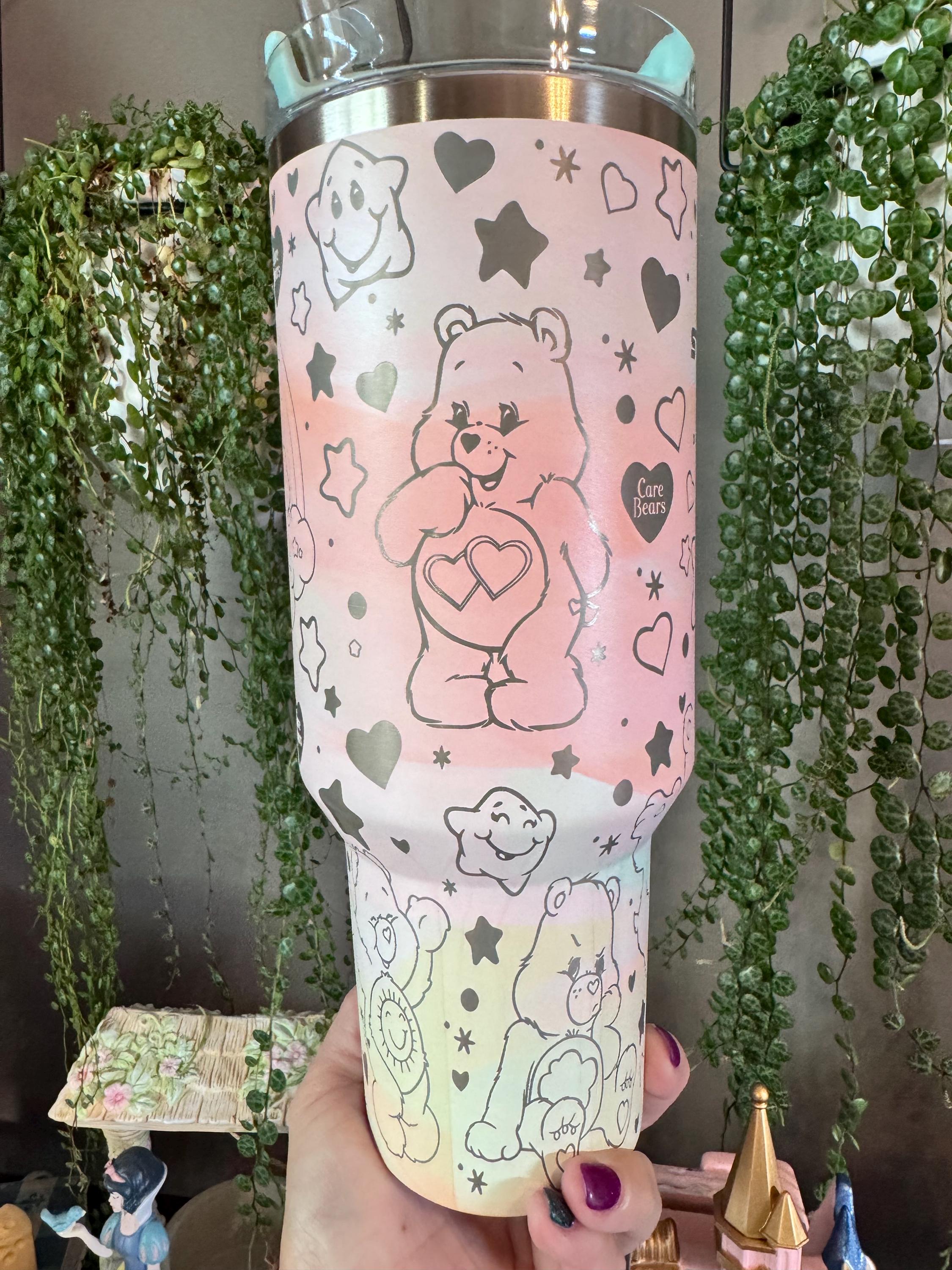 Whimsical Care Bears Laser Engraved 40oz Stanley Cup - Choose Your