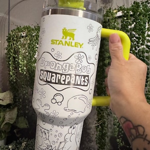 40oz Stanley Tumbler - Laser Engraved with a Sp0ngeB0b Squarepants Theme