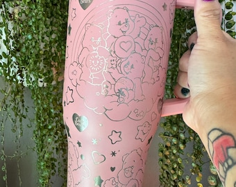 Care Bears Tumbler: Laser Engraved MAARS 40oz Stainless Steel Cup