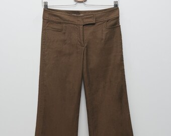 low rise linen trousers
