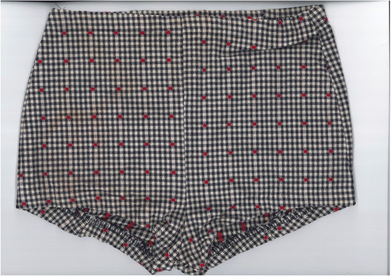1930s Glen Check Pattern Short Shorts - Size XS/S