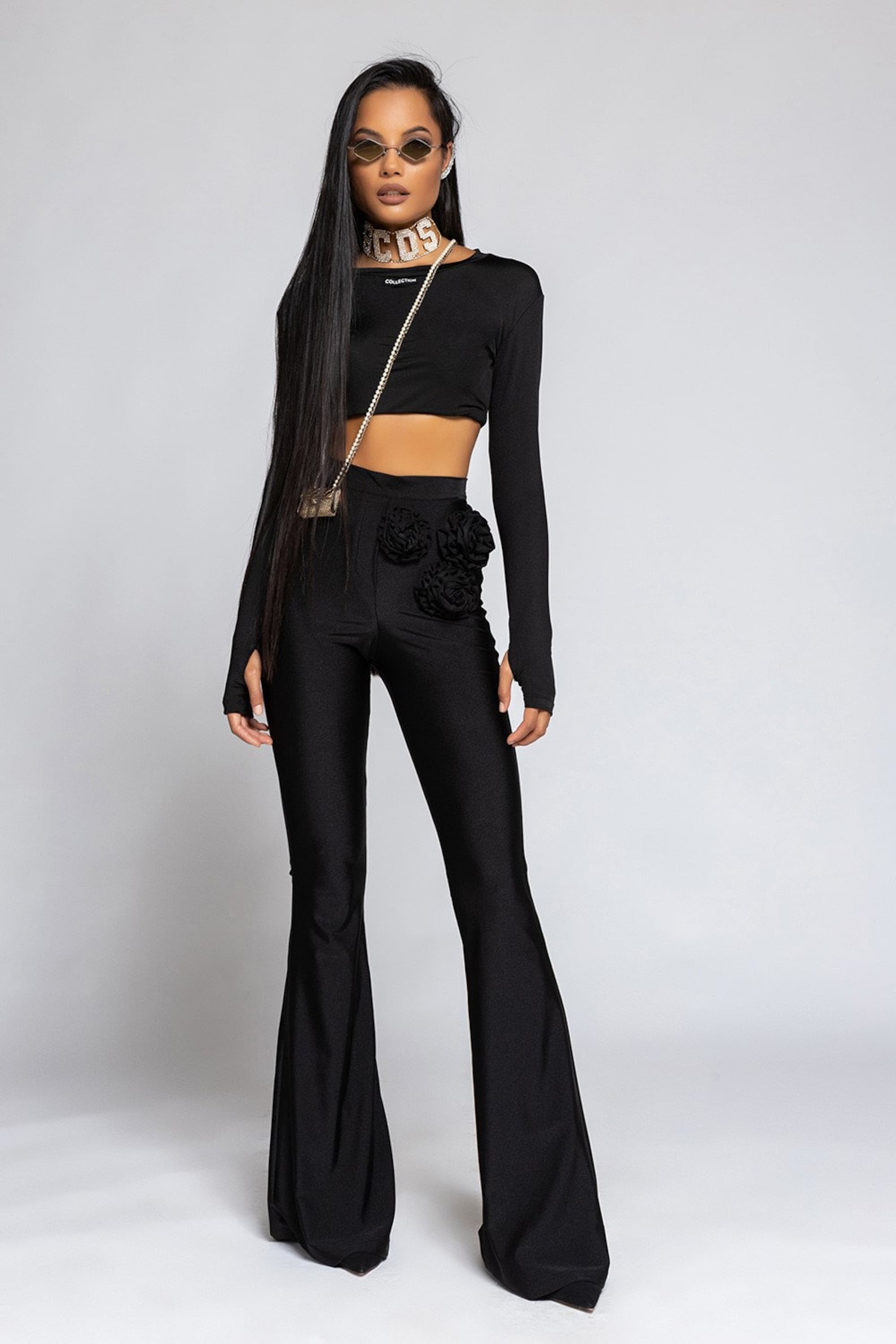 Women Black Pants, Wide Leg Pants, Women Business Clothes, High Waist ...