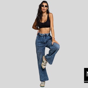 Straight Leg Jeans - Light Blue | Women's Jean | Printed