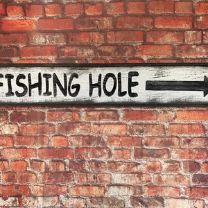 FISHING HOLE Wood Sign Vintage Inspired, Fishing Sign, Mens Gift, Bait Shop Sign