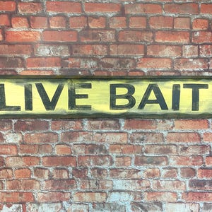 Fishing Sign | LIVE BAIT | Men’s Gift | Hand Painted | Vintage Inspired