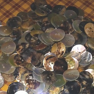 Botões de madrepérola de 1,9 cm (3/4") - Concha natural, 2 furos - Lote com 12 unidades