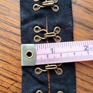 3/4" Cotton Large Hook & Eyelet Tape Black twill tape Sold by the yard very Durable image 6