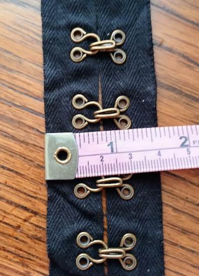 3/4" Cotton Large Hook & Eyelet Tape Black twill tape Sold by the yard very Durable image 6