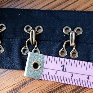 3/4" Cotton Large Hook & Eyelet Tape Black twill tape Sold by the yard very Durable image 5