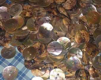 Mother of Pearl Buttons, 2-Hole Shell Buttons (12 pc)